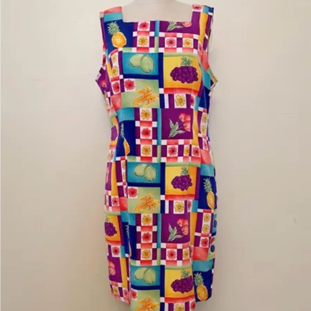 Sag Harbor Pink and Blue Sheath Mini Dress